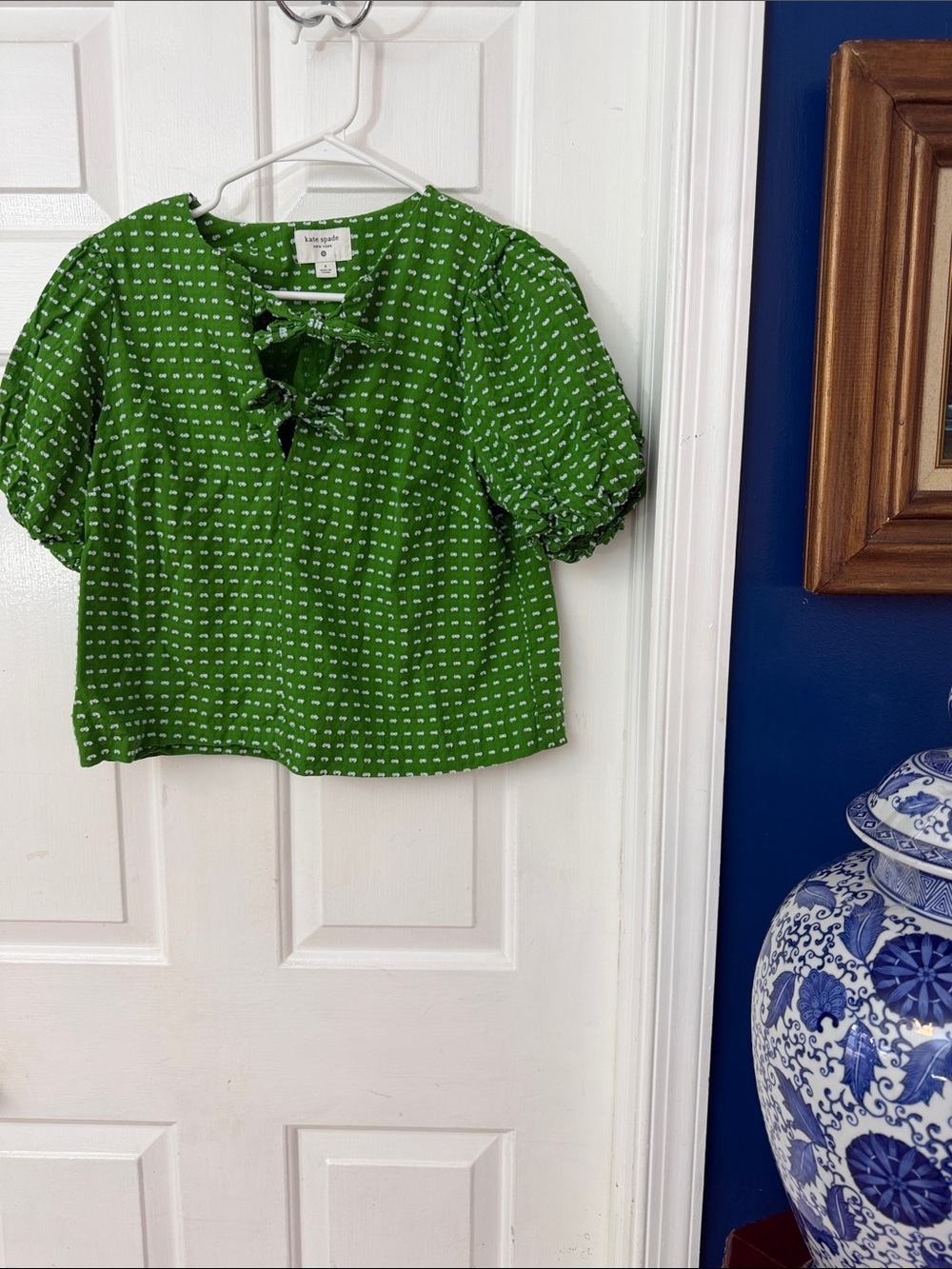 Kate Spade New York x Target textured polka dot puff sleeve blouse Size Small